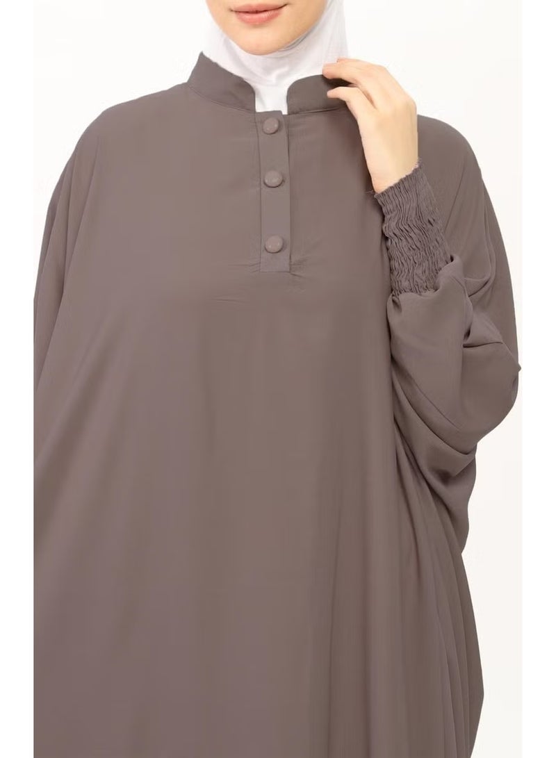 Altobeh Sultanbas Nikapli Chador Jilbab Khimar Abaya Elastic Sleeve Judge Collar Veiled Abaya Medina Silk - Image 5